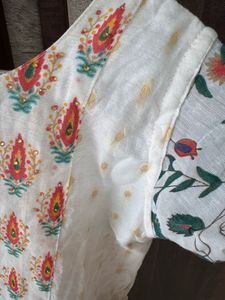 White Patterned Anarkali