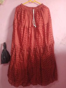 Tiered Eyelet Maxi Skirt