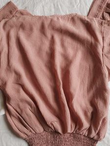 Chic Rose Textured Cropped Blouse