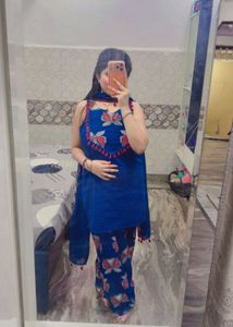 Blue Printed Kurta Set with Dupatta