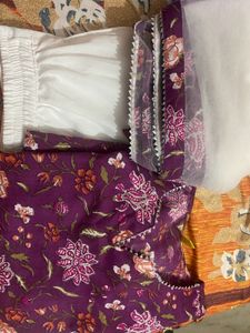 Pretty Printed Purple Color Suit LoSet With Duppat