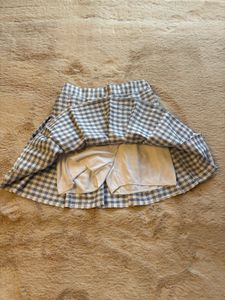 Pleated Gingham Mini Skort