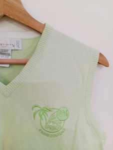 Light Green Sleeveless V-Neck Top
