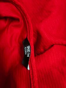 Red Ruched Bikini Top