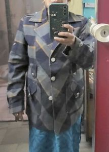 Stylish Plaid Double-Breasted Jacket