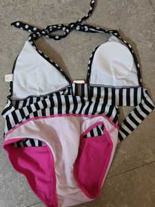 Polka Dot &amp; Stripe Bikini Set