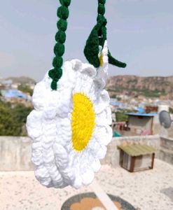 Handmade Daisy Crochet Sling Bag