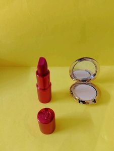 Luxury Red Lipstick & Compact Powder