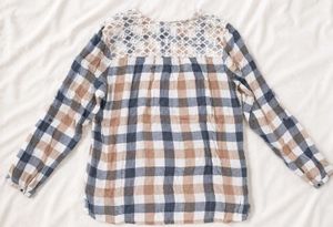 ⋆˚✿ Plaid lace cottagecore Tunic Top🪞🤍