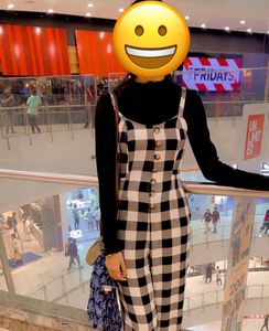 Checkered Jumpsuit with Inner Top