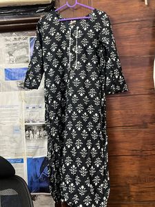 Black &amp; White Printed Kurta