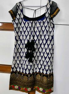 Embellished Navy Blue Kurta