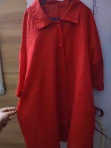 🪭Oversized Red Sheer Shirt 🍒