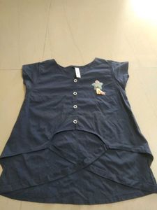 Stylish Navy Blue Kurta with Applique
