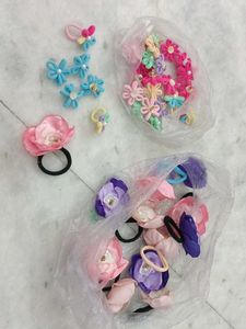 Handmade Cute Flower Hair Ties &amp; Accessories Set