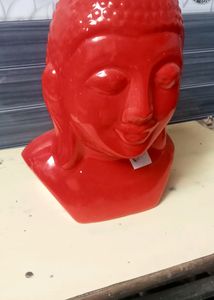 15" large Red Buddha Head Planter | Zen Home Decor