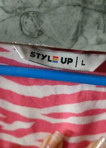 Pink Zebra Print Button-Up Shirt