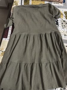 Boho Tiered Olive Green Dress