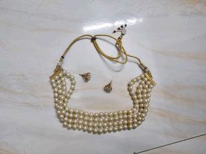 Elegant Pearl Necklace &amp; Earring Set