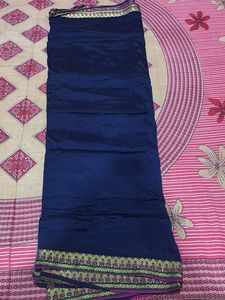 Elegant Navy Blue Saree with Gold Border