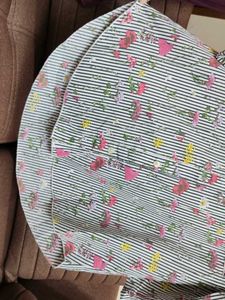 A striped black and white floral shirt.