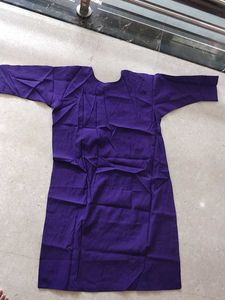 Elegant Purple Kurta with Silver Leaf Embroidery