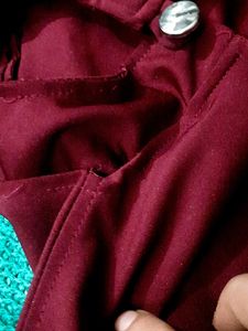 Chic Burgundy Top and Blue Jeans Set