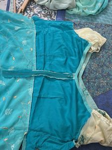 Sky Blue Embroidered Sharara Set