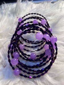 Purple Beaded Wrap Bracelet