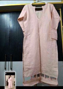 Peach Pink Pakistani Style Stitched Kameez