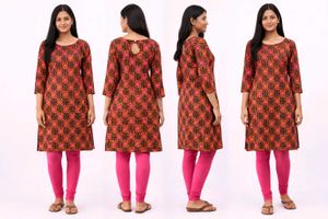 Beautiful Stitched Boat neck kurta