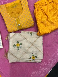 Vibrant Yellow Kurta Set with Dupatta