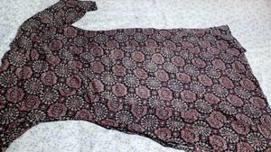 Printed Kurta with Black Bottom