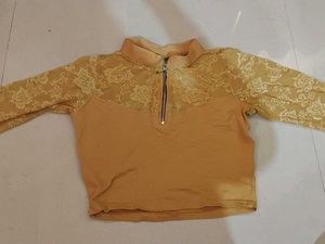 Yellow Lace Detail Blouse