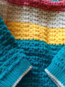 Colorful Knitted Baby Cardigan
