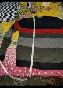 Men's Striped V-Neck Sweater