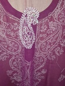 Beautiful Embroidered Purple Kurta