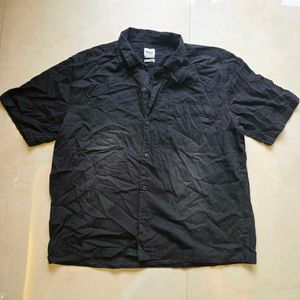 Max Men's Black Short Sleeve Button-Up Shirt