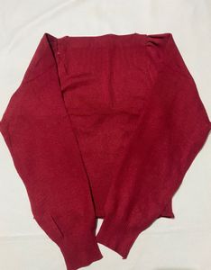 Red Long Sleeve Crop Top(Size-S-M)