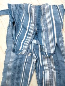 Chic Blue Striped Jumpsuit