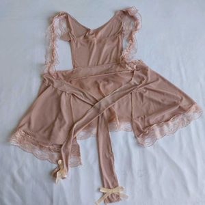 cute Lace-Trimmed Sheer Maid Apron Lingerie S
