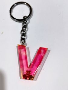 V Initial Keychain