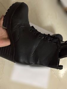 Black Lace-Up Combat Boots