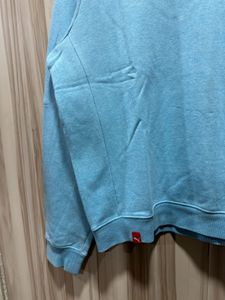 Puma Blue Crewneck Cotton Sweatshirt