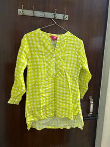 Women's Yellow Checked Kurta