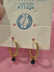Elegant Hoop Earrings with Sapphire