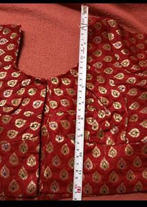 Red Brocade Blouse