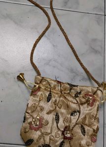 Floral Embroidered Potli Bag