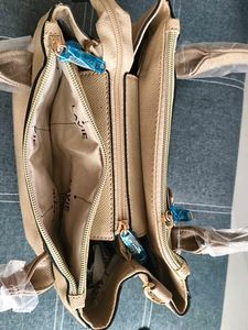 Lavie Beige Textured Handbag