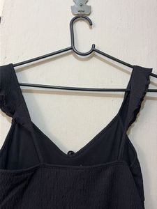 Cute Black Ruffled Crop dress